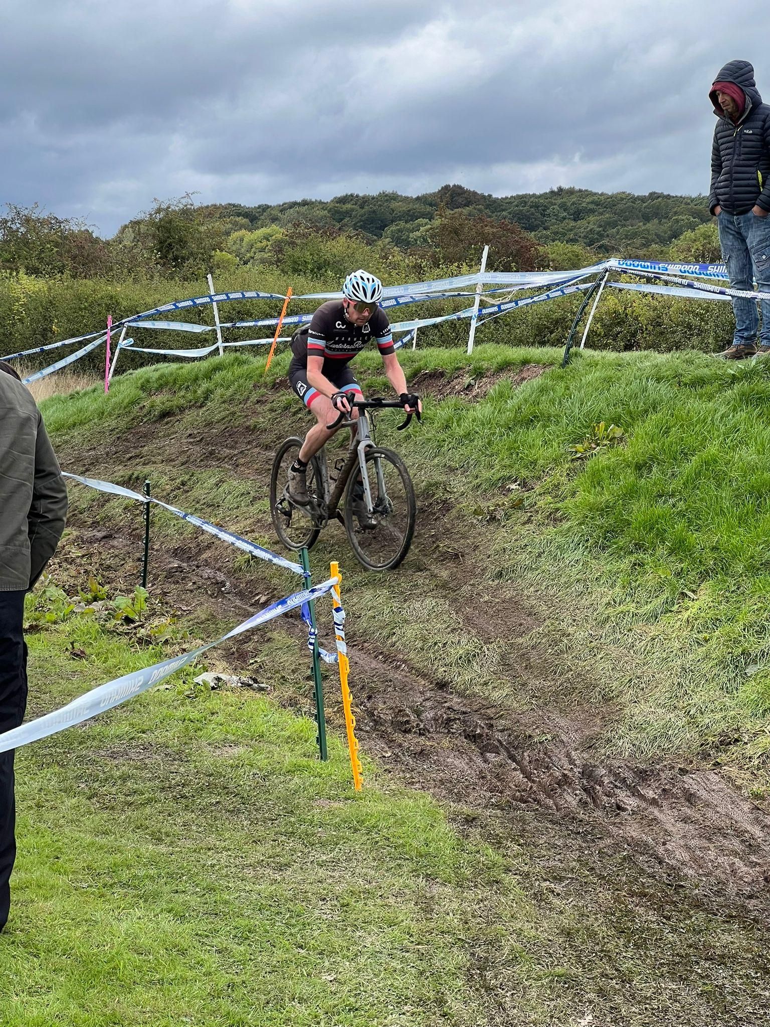 Riding across an off-camber bank