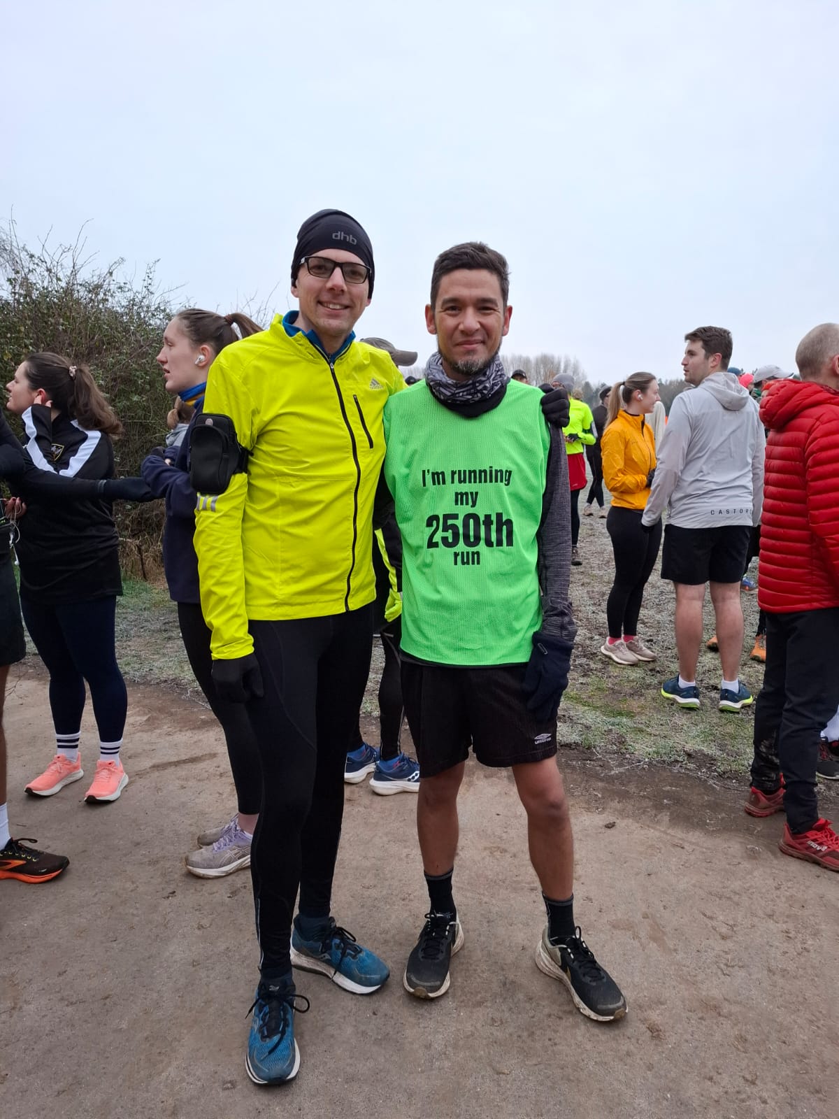 Ben and Josh stood side by side before Parkrun